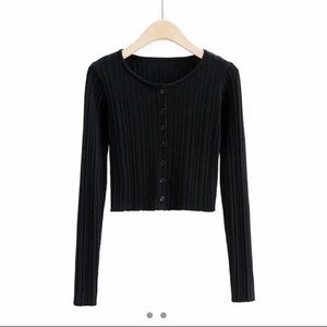 Button up cropped cardigan